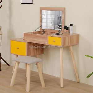 <strong>Dressing</strong> <strong>Table</strong> With Mirror and Stool Wooden Vanity <strong>Table</strong> <strong>Shabby</strong> <strong>Chic</strong> Girls <strong>Dressing</strong> <strong>Table</strong> Makeup Storage Large Cabinet - Product Image 2