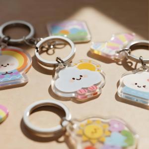 Custom Personalized Weather Plastic <strong>Acrylic</strong> <strong>Keychain</strong> Sun Cloud UV Printing Anime Cartoon Key Ring <strong>for</strong> Gift Giving - Product Image 5