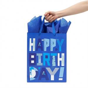 Bolsas de Papel Ecológicas KM para Compras, Bolsas de Regalo Personalizadas para Fiestas de Cumpleaños con Asas - Product Image 3