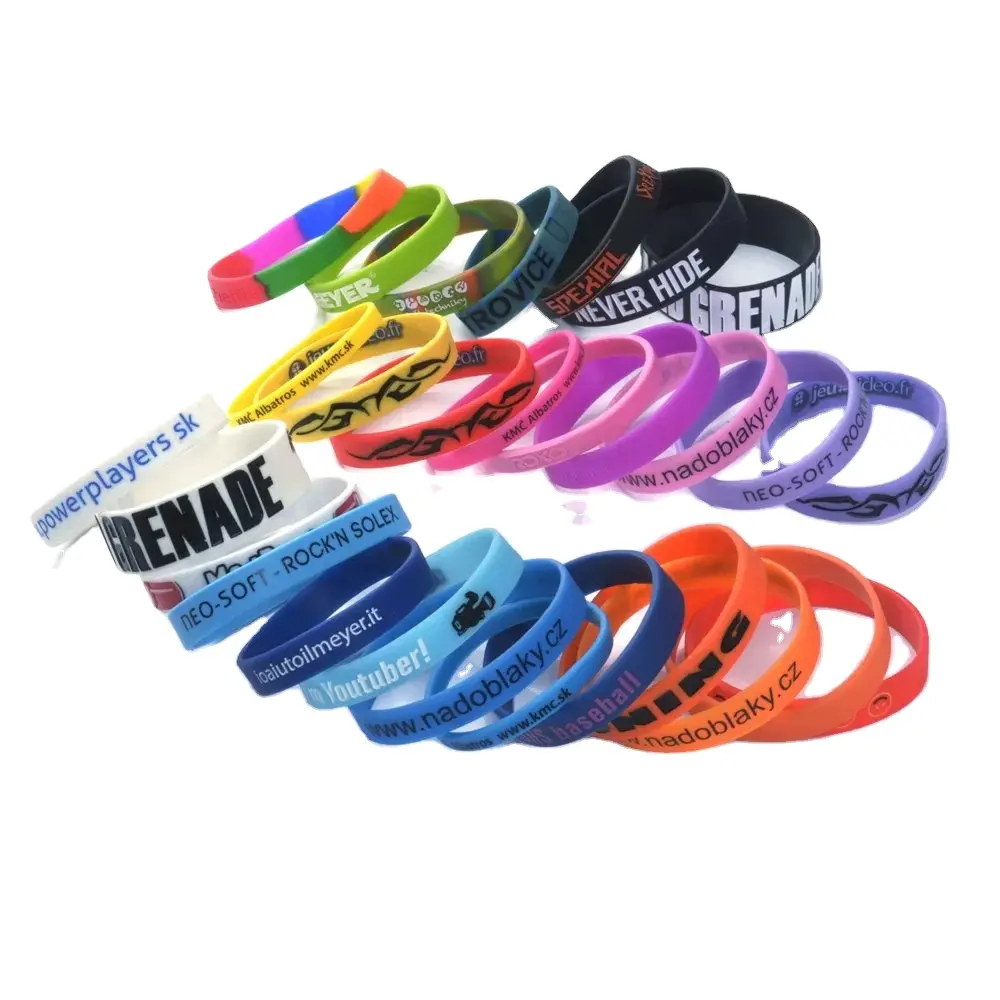 High Quality Custom Promotional Silicone Bracelets Silicone Wristbands Promotional Wristbands