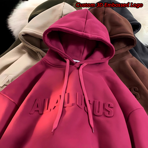 Chất Lượng Cao Tùy Chỉnh Dập Nổi Áo Tùy Chỉnh Hoodies Quá Khổ Của Người Đàn Ông Trắng Trống Dập Nổi Hoodies Người Đàn Ông Phun In Áo Đồng Bằng - Product Image 2