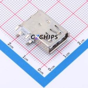 USB90-09-T1-W USB Connector Through hole Component (THT) Connector Type-A USB 2.0 Female Side Insert - Product Image 1