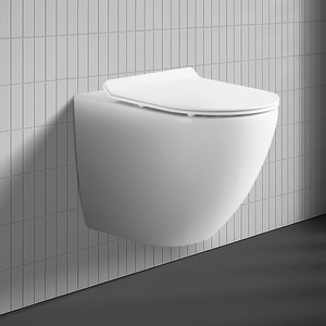 Ensemble WC mural avec siège, design élégant et facile à nettoyer, cuvette de toilette à réservoir encastré - Product Image 3