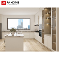 PA foshan luxe blanc I forme cuisine ensemble meubles armoires de cuisine