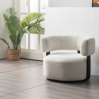 Fauteuil d'appoint Pax au design français moderne, confortable, en velours, pour hôtel, bureau à domicile, salle à manger, loisirs, avec structure en bois