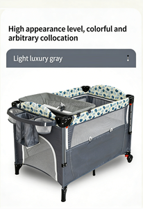 Corralito Portátil para Bebé con Cambiador Desmontable, <span class=keywords><strong>Cuna</strong></span> de Viaje Plegable con Ruedas, <span class=keywords><strong>Cuna</strong></span>, Cesta para Bebé, <span class=keywords><strong>Cuna</strong></span> Portátil - Product Image 5