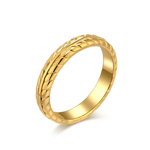Anillo Minimalista de Acero de Titanio con Patrón de Espiga de Trigo, Joyería de Moda Unisex, Anillo para el Dedo Índice, Diseño para Regalo - Product Image 5
