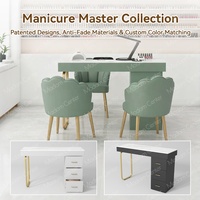 Madamcenter Ensemble de mobilier de salon de manucure de luxe moderne pour deux professionnels, avec table de manucure et aspirateur de poussière écologique multifonction