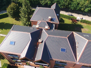 Ardogres กระเบื้องมุงหลังคาเซรามิกสีดำ40X40หินชนวนที่ทันสมัยมีความเสถียรรังสียูวี - Product Image 6