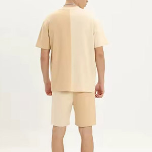 Ensemble chemise et short pour homme, coupe ajustée, respirant, tricoté, 100% coton, tissu à séchage rapide, tenue confortable pour un style décontracté, streetwear, été - Product Image 6