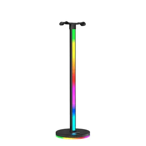 MEETION-MT-BK200 con luz Led RGB para juegos, controlador USB para auriculares, soporte para auriculares, color negro, blanco y rosa