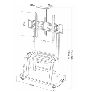 Support de sol en acier laminé à froid KELMY pour téléviseurs et moniteurs de 42 à 100 pouces, chariot mobile pour <span class=keywords><strong>téléviseur</strong></span> - Product Image 2