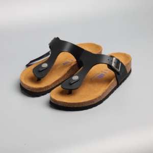 Sandales <span class=keywords><strong>Birkenstock</strong></span> Gizeh en liège Birko-Flor Premium, claquettes à lanière en T blanches pour hommes et femmes, <span class=keywords><strong>chaussures</strong></span> de plage confortables, nouveauté 2026 - Product Image 3