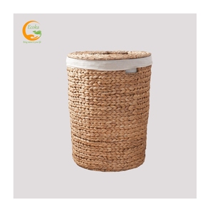 Cesta de almacenamiento de mimbre de moda, cesta de lavandería de jacinto de agua creativa sostenible para almacenamiento y organización en el hogar, gran oferta - Product Image 2