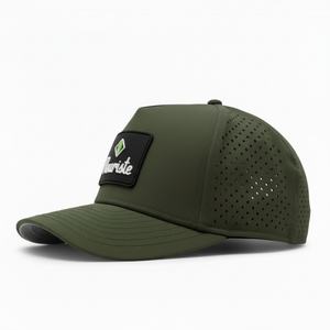 หมวกเบสบอลแบบ 5 แผง กันน้ำ แห้งเร็ว ระบายอากาศได้ดี ปรับขนาดได้  พร้อมโลโก้ยางแบบคลาสสิกสั่งทำพิเศษจากโรงงาน (OEM) - Product Image 3