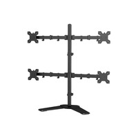 Support de moniteur autoportant à 4 écrans, support de bureau réglable pour écrans LCD de 14 à 24 pouces, acier robuste