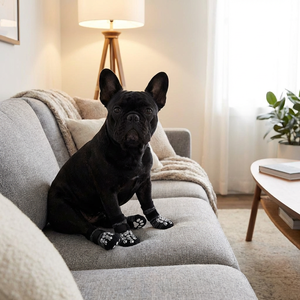 Accessoires pour animaux de compagnie, chaussettes pour chien personnalisées, intérieur/extérieur, antidérapantes, protection des pattes, vêtements pour chiot, coton, écologiques, confortables, rayées - Product Image 3