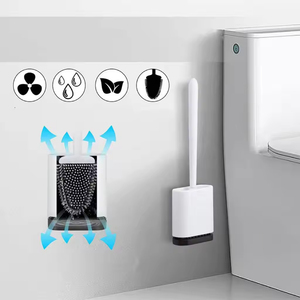 Ensemble de brosse de toilette murale avec manche en plastique, brosse longue et support pour salle de bain - Product Image 5