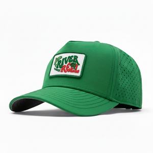 Casquette de baseball de golf imperméable à 5 panneaux avec logo en PVC personnalisé de haute qualité OEM, classique, respirante, pour les sports de plein air, avec fermeture à pression - Product Image 1