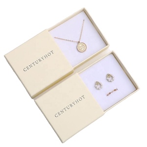 Boîte à bijoux coulissante de luxe légère avec logo personnalisé, très vendue, noire, pour rangement de colliers et emballage de bijoux - Product Image 1