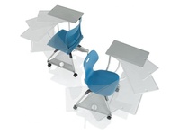 Chaise mobile pour formation et réunion, avec tablette d'écriture et roulettes, pour institutions et bureaux – Chaise et bureau Node