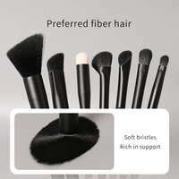Lot de 10 pinceaux de maquillage en poils synthétiques, poils naturels, logo personnalisé, manche en plastique noir à dégradé, ensemble de pinceaux de maquillage