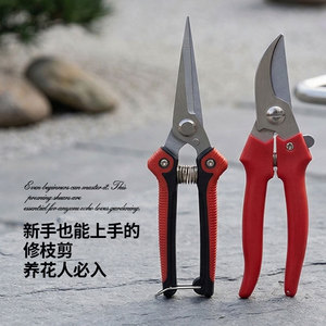 Lu Ban Pruning Shears Stainless Steel Red Manual Bypass And Anvil For Gardening And Bonsai - Product Image 1