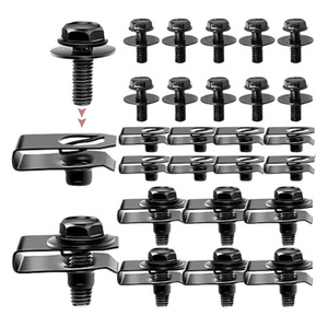 Car Body Bolts U <b>Nuts</b> M6 Bumper Fender <b>Rivets</b> Engine Hood Chassis Guard Plate Screws Metal Fasteners For Repair Replace - Product Image 1