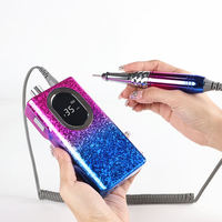 Perceuse à ongles électrique Pro 25W avec support de charge et poignée Moteur professionnel sans balais Conception ronde en plastique