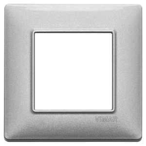 Vimar Wall <b>Switch</b> Plate 9.6 Cm Silver Metal Finish - Product Image 1