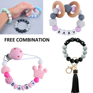 11 색 레드 오렌지 재고 핫 세일 도매 편지 씹는 알파벳 구슬 12mm 혼합 실리콘 편지 아기 젖니 구슬 - Product Image 3