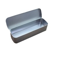 Caja de Papelería - Caja Metálica en Forma de Lata con Forma Rectangular Estuche para bolígrafos. Estuche Artístico para Bolígrafos con Tapa Abatible y Caja Metálica.