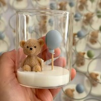Bougie parfumée en forme d'ours mignon, ornement, cadeau de baptême pour bébé, cadeau d'anniversaire, cadeau de fête