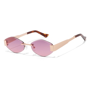 Gafas de Sol Cat Eye con Montura Completa en Oro Rosa, Lentes de Espejo Rosa, Unisex, Casuales, Ligeras, Ovaladas, para Actividades al Aire Libre - Product Image 1