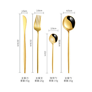Stainless Steel Cutlery Set 410 Portugal Rectangular Solid Color Durable Party Dinnerware - Product Image 4