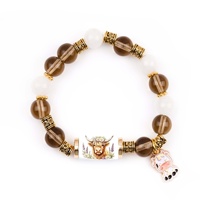 PAIPET Pulsera de Aleación de Labradorita y Calcedonia con Cuentas Hechas a Mano, Diseño Minimalista Unisex para Mascotas, Jardín, Compañeros y Viajes
