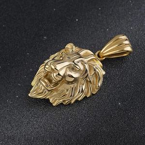 สร้อยคอจี้หัวสิงโตสแตนเลสสตีลชุบทอง 18k PVD สไตล์แฟชั่นฮิปฮอป ลายสัตว์ ขายดีปี 2024 - Product Image 2