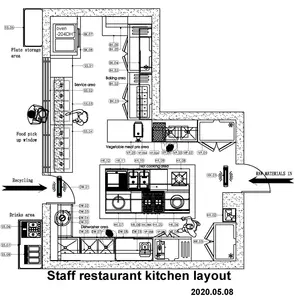 Conception de projet de cuisine de restaurant professionnel commercial Solution de cuisine complète