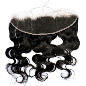 For Lace U Part <b>Wig</b> Natural Black Indian Remy Hair 130% Density <b>Long</b> Water Wave Baby Hair HD Transparent Lace Average Size - Product Image 1