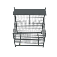 Poubelle pliable d'affichage au détail de panier de fil en métal portatif pour le stockage avec des roues