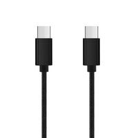 Câble Type-C vers Type-C de 1/2 mètre, 60W, noir et argent, design tressé en nylon, prend en charge la charge rapide PD, modèle H778, fabriqué en Chine