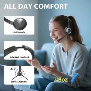 Cuffie per Call Center per <span class=keywords><strong>Computer</strong></span> con cavo MHP-782 con microfono a cancellazione di rumore per uso ufficio <span class=keywords><strong>e</strong></span> <span class=keywords><strong>telefonia</strong></span> - Product Image 6