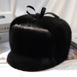 Đặc biệt ấm lông thú thật mùa đông earflap mũ dày mùa đông Mink mũ cho nam giới outwear - Product Image 1