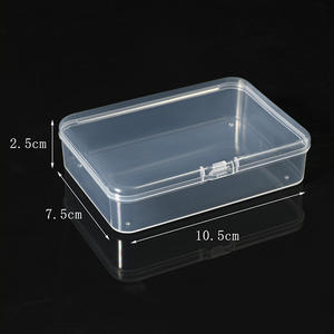 Boîte de rangement rectangulaire transparente en plastique, couvercle rabattable de 10.5cm, pour cartes et petits objets, organisateur de bureau, matériau PP - Product Image 4