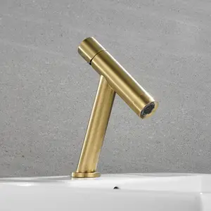 נחושת ייחודי עיצוב מיקסר ברז מודרני יוקרה אמבטיה כיור ברז עכשווי אמבטיה חדר מוברש FLG זהב פליז באיכות גבוהה