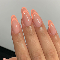 Boîte personnalisée de 24 faux ongles à presser, couvrance totale, en acrylique, formes carrée, cercueil, stiletto, papillon