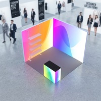 Boîte lumineuse imprimée haute résolution pour salon professionnel avec étagères, cadre en aluminium, affichage LED pour présentation de produits en stand