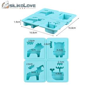 Multi-shaped silicone molds for making <b>soap</b>, wax, ice cubes, etc. in the shapes of tiger, bear, whale, and horse - Product Image 5
