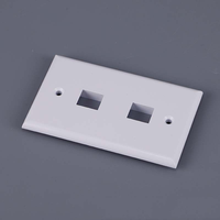 Caja de pared tipo 120 con placa frontal, placa frontal blanca de ABS para red RJ45 Keystone, placa de salida de pared de 86x126mm
