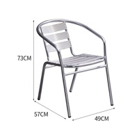 Chaise empilable en aluminium d'extérieur - Imperméable, durable, légère, portable, design moderne pour café, jardin, école, restaurant, événements